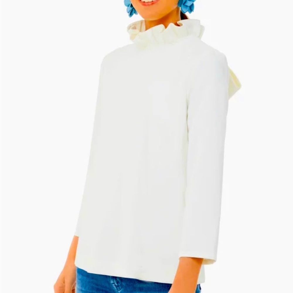 Tuckernuck Pomander Place Faye Blouse, White, Size XS